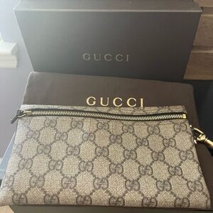 Gucci Beige Monogram Clutch